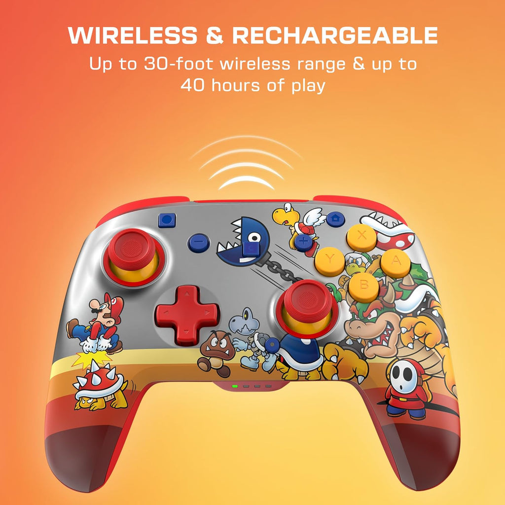 Turtle Beach Rematch Wireless Controller Koopa Troop Nintendo Switch 2 | Nintendo Switch OLED. TMR Thumbsticks. Rechargeable 40-Hr Battery. 2 Mappable Back Buttons. Motion Controls