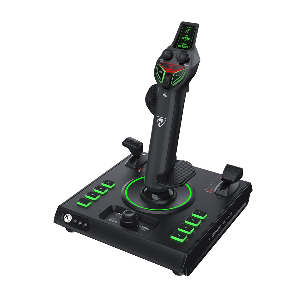 Turtle Beach VelocityOne Flightstick II for Xbox Series X|S. Xbox One & Windows PC - 16-bit Hall-Effect Precision. 8 Axes. 38 Programmable Inputs. RGB Lighting. Flight Display. HOTAS Expandable with Dual Throttle