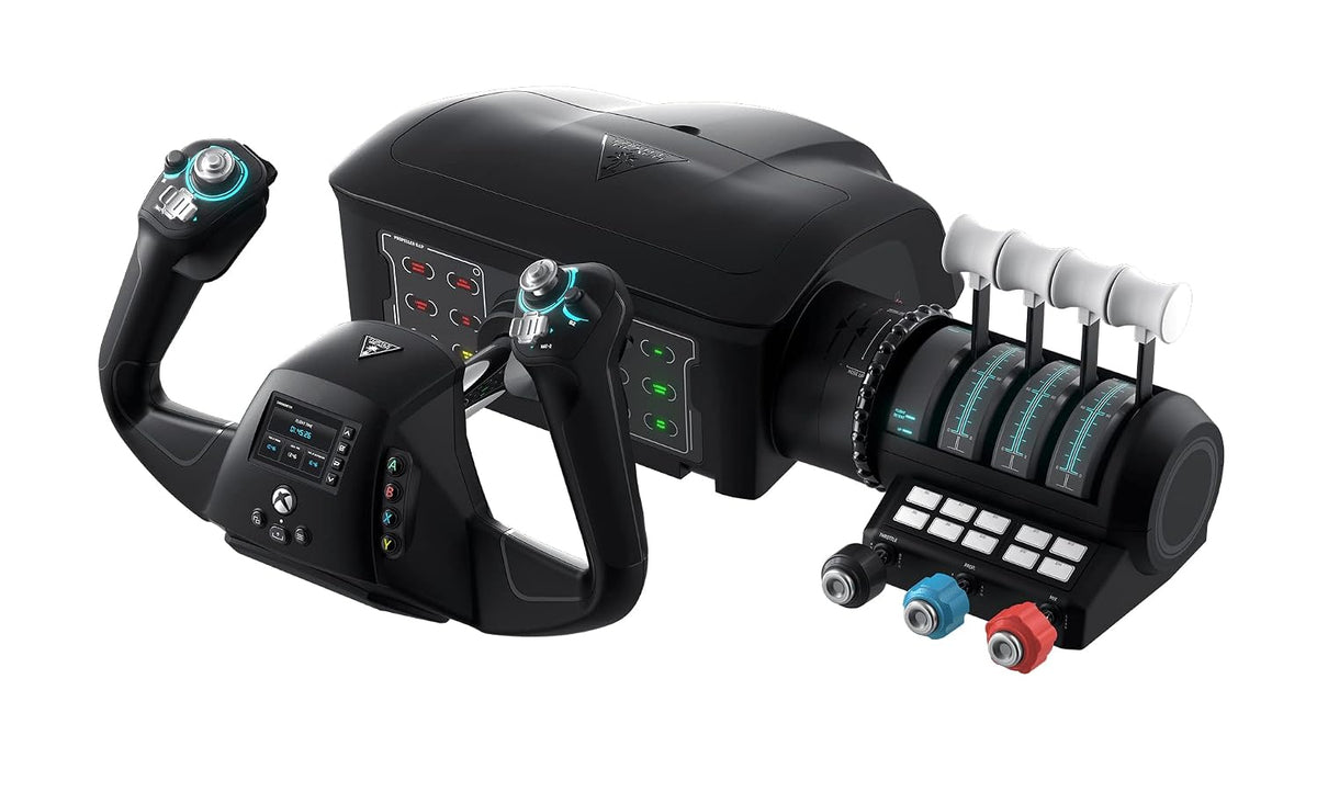 Turtle Beach VelocityOne Flight Universal Control System - Xbox Series X & Xbox Series S. Xbox One & Windows 10 & 11 PCs with Yoke Handle. Throttle Quadrant. Trim Wheel & Rudder Controls
