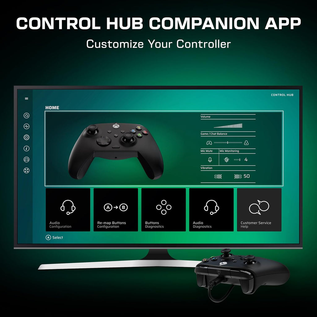Turtle Beach Rematch Core Wired Gaming Controller. Xbox Series X|S. PC | Xbox One. Hall-Effect Thumbsticks. Audio Controls. Rumble Motors & Impulse Triggers. Ergonomic.